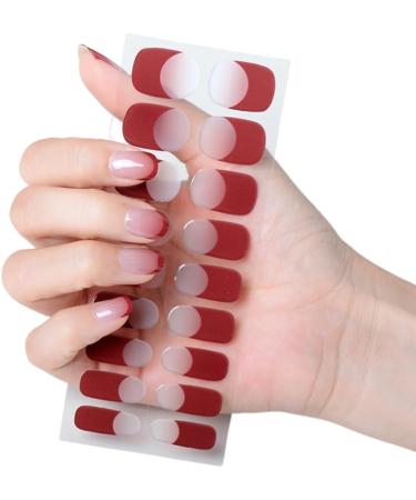 Semi Cured Gel Nails Stickers Full Wrap Nails Polish Strips French Style Gel Nail Strips Gradient Nail Wraps for Women JK333 - Buy Online on GoSupps.com