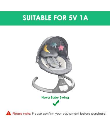 Mrgru 5V Replament Charger Power Cord for Baby Swing Compatible with Nova Baby Swing for Infants Motorized Portable Swing Power Adapter - Buy Online on GoSupps.com