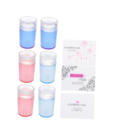 Housoutil 3sets Nail Art Silicone Stamp Manicure Art Diy Stamping Tool Nail Art Diy Tool Nail Stamp Tool Gel Nails Polish Nail Art Tools Manicure Beauty Tool Seal Silica Gel Nail Supplies