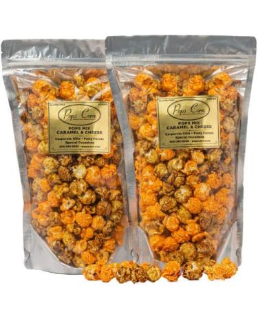 CARAMEL & CHEESE POPCORN MIX - 2 PACK! FRESH & DELICIOUS-20 oz total-America's Finest Flavored Popcorn…