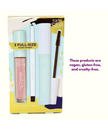 Tarte Sea Surfer Curl Clean Must-Haves Makeup Set - Mascara, Eyeliner & Lip Gloss Set - Buy Online on GoSupps.com