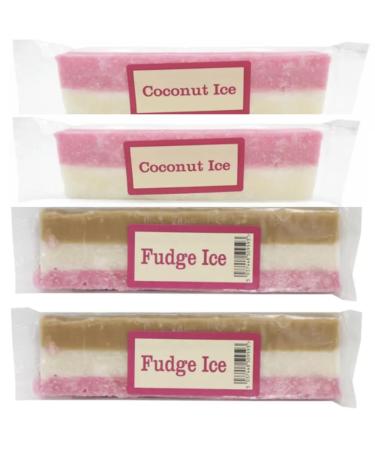 Gift set of 2 Coconut Ice bars and 2 Fudge Ice bars | Four bars of 130g each
