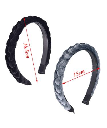 Zasvec 3-Piece Elastic Hair Bands - Slipproof Flannel Twisted Headbands for Women | Wide Hair Ripe in 3 Colors - Buy Online on GoSupps.com