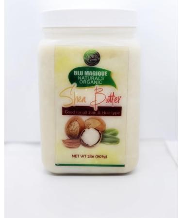 Blu Magique Naturals Shea Butter Raw Shea Butter - 100% Pure African Unrefined Shea Butter for Hair - Skin Moisturizer for Face Body and for Soap Making Base and DIY and Lip Balm - 2 pounds