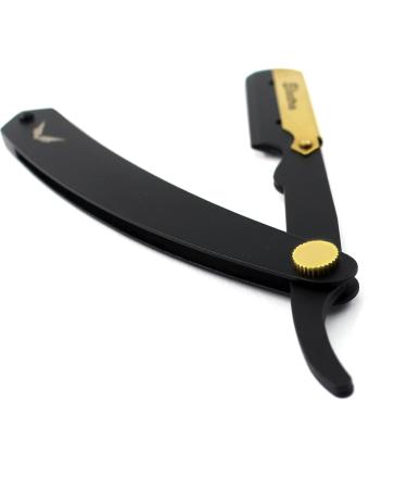 Professional Barber Straight Razor - Premium Stainless Steel Cut Throat Shaving Razor with 10 Samurai Double Edge Blades - Buy Online on GoSupps.com