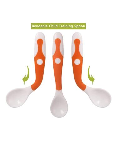 Travel Safe Baby Utensils Set - Toddler Feeding Training Spoons with Easy Grip & Bending Function (Green/Red 2 Pieces) - Buy Online on GoSupps.com