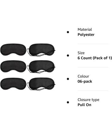 ITME 6 Pack Sleep Eye Mask Shade Cover Sleeping Blindfold for Men & Women Suitable for Lunch Break/Travel/on The Plane/Hotel/Camping Usage ( Black ) 06-pack - Buy Online on GoSupps.com