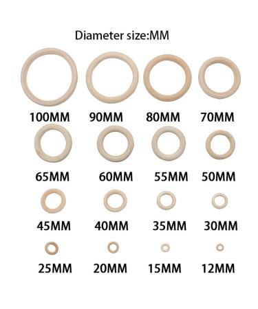 50 Natural 12mm Wooden Teething Rings for Babies | Eco-Friendly Tinker Toys & Macrame Crafts - Buy Online on GoSupps.com
