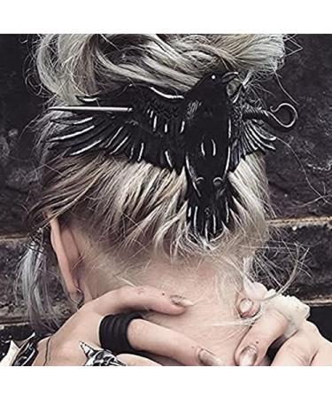 Shop Gothic Hair Pins: Black Raven & Bat Hair Clips - Retro Hair Jewelry for Halloween - Buy Online on GoSupps.com