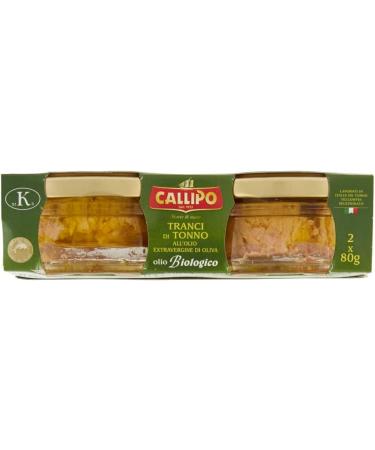 Italian Gourmet ER Callipo Tranci di Tonno tuna slices in virgin olive oil extra organic tuna 2 x 80g - Buy Online on GoSupps.com