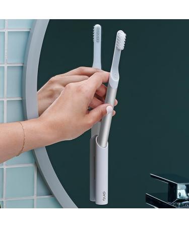 Quip Sonic Toothbrush for Adults - Electric Soft Bristle Timer Extra Brush Head & Travel Cover - 3 Month Battery Life Silver - Best International Shipping - Buy Online on GoSupps.com