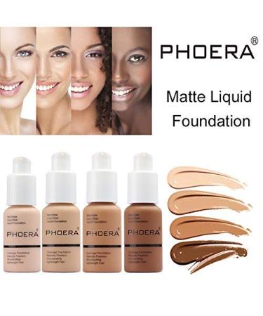 Phoera Soft Matte Full Coverage Liquid Foundation Makeup - 104 Buff Beige - Buy Online on GoSupps.com