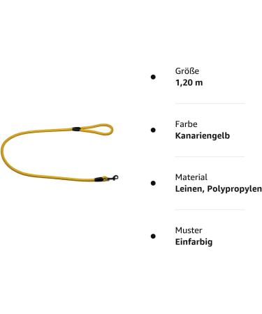 Durable Rope Dog Leash with Hand Loop - 1.20m Canary Yellow 27 Colors & 7 Lengths - Perfect for International Shipping - Buy Online on GoSupps.com