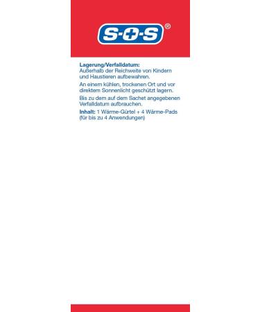SOS Heat Belt for Back Pain Relief | 4-Pack Thermal Straps & Heat Pads | Cramp & Muscle Tension Support - Buy Online on GoSupps.com