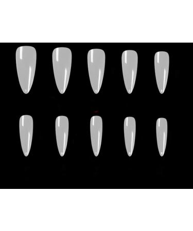 YIMART 500pcs Stiletto False Nails - Clear Long Almond Full Cover Nail Tips for Salon & Nail Art - Buy Online on GoSupps.com