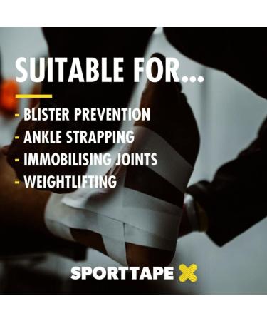 OBTANIM 4 Rolls White Athletic Sports Tapes No Sticky Residue - Latex Free Breathable Sports Tape for Athlete & Medical Trainers Gym Fitness Running Tennis Football  2 Inch x 15Yard - Buy Online on GoSupps.com