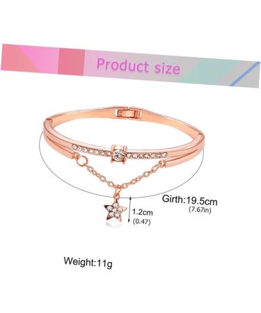 Fomiyes 3-Stone Women's Bracelet - Sun and Moon Cuff Retro Gem and Rhinestone Silver Chain Jewelry - Buy Online on GoSupps.com