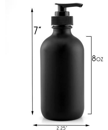 Black Coated 8-Ounce Glass Pump Bottles (4-Pack) for Lotions, Liquid Soap, Aromatherapy - Cornucopia Brands - Buy Online on GoSupps.com