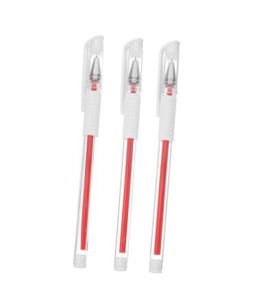 FOMIYES 3pcs Goo Microblading Pen Brush Highlighter Marking Pen Gel Lip Mapping Tool Marker Ink Plastic Red 15x1cm Red