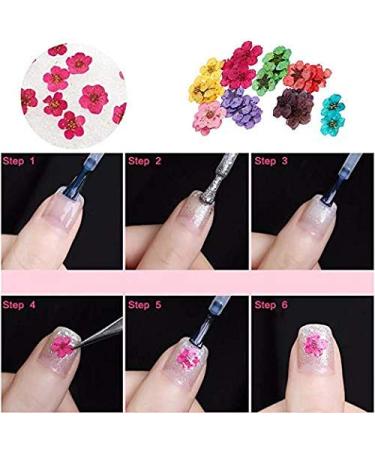 Dried Flowers for Nail Art - Mini Real Natural Five Petal Flower Sticker Decals - Buy Online on GoSupps.com