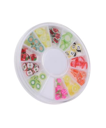 Mipcase Nail Beauty Accessories 12 manicure drill disc nail art decor Soft pottery accessories polymer clay DIY decoration for nail manicure tool boxed Manicure tools nail art tools fruit