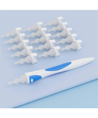 Q-Grips Earwax Removal-Spiral Earwax Remover Tool Reusable Twist Earwax Removal Kit Safe Silicone Ear Cleaner with 16 Pcs Soft and Flexible Replacement Heads for Adults and Kids(Blue)*Smallwoods TS*