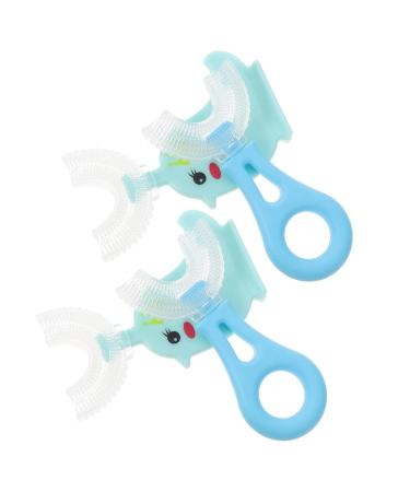 Gleavi cleaning brush made of silicone 4 pieces manual toothbrush travel toothbrush travel toothbrush cepillos de para ni os u-shaped toothbrush for toddlers hand toothbrush teeth