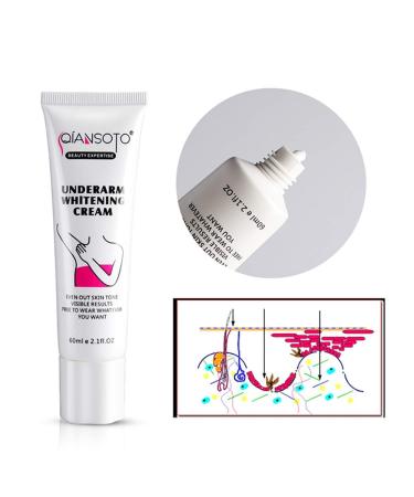 Natural Underearm Whitening Cream - Skin Lightening for Sensitive Areas 60ml | Effective for Armpits Knees & Elbows - Buy Online on GoSupps.com
