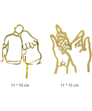 Daimay 4PCS Minimalist Couple Cake Toppers Silhouette Acrylic Cupcake Topper Wedding Sign Acrylic Birthday Cake Topper Engagement Cake Toppers Decorations for Various Birthday Party Anniversary - Buy Online on GoSupps.com