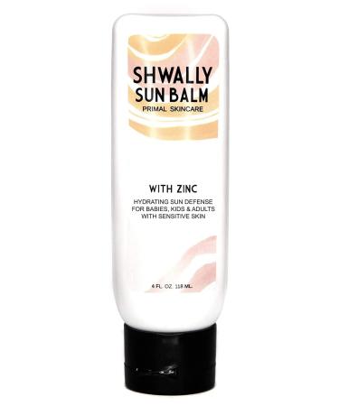 Shwally Zinc & Avocado Mineral SunBalm 30SPF  The Only Real Primal Sun Lotion  100% Grass Fed Tallow  Avocado Oil and Non-Nano Zinc Oxide  Pregnancy and Nursing safe (4 Oz - Not Tinted) 4 Fl Oz (Pack of 1)