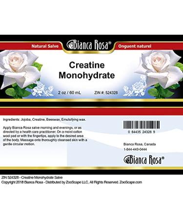 Bianca Rosa Creatine Monohydrate Salve (2 oz ZIN: 524328) - 3 Pack - Buy Online on GoSupps.com