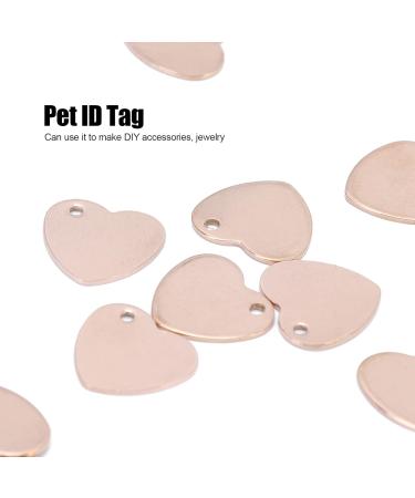 Pet Name Tag Heart Shape Personalized Dog Tags Stainless Steel 20pcs Long Lasting Cat Tags DIY Pet ID Tag for Pet Jewelry(Heart-Rose Gold 13 * 14mm 20 pcs) - Buy Online on GoSupps.com