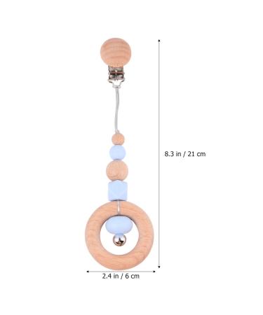 Healifty Silicone Food Grade Teething Toy Pacifier Clip for Toddlers - Blue Molar Relief Beads Teether with Safety Features - Sensory Beech Toy for Infants - 21X6X1cm - Buy Online on GoSupps.com