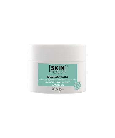 Skinlabo sugar body peeling revitalizing regenerated and smoothing the skin with sugar crystals and almond oil 200 ml (old version)