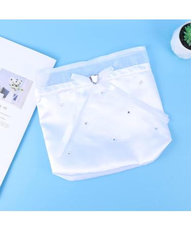 ARTIBETTER Satin Bridal Wedding Money Bag with Floral Lace - White Bridal Satin Flower Decorated Bag for Dollar Dance and Wedding Favor - Buy Online on GoSupps.com