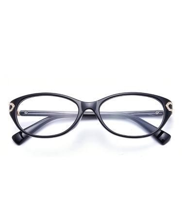 TBHOME Blue Light Blocking Reading Glasses Fashion Computer Glasses Lightweight Oval Reader With Rhinestones/Black/3