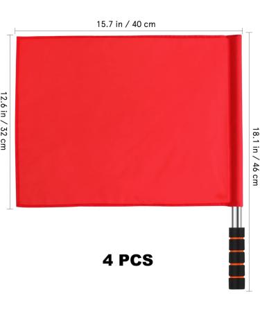 SEWACC Soccer Referee Flags Set - Stainless Steel Rod, Sponge Handle - Red, 4 Pcs - Buy Online on GoSupps.com