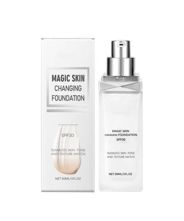 Skin-Changing Foundation Makeup | Skin-Adapting Foundation - SPF 30 Moisturizing Coverage Cream Natural Base for a Radiant Lightweight Complexion for Women Daily Use
