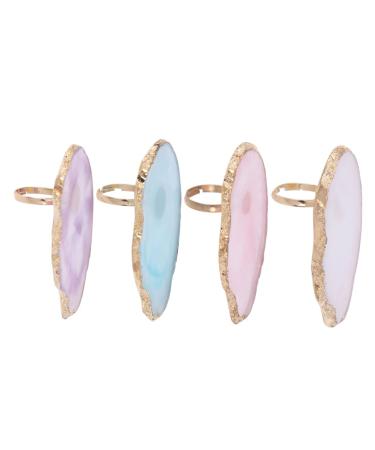 FRCOLOR Nail Palette For Manicure With Golden Jade Agate Texture For Personal Use medium pink