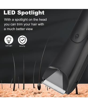 RVEYi Waterproof Ball Trimmer for Men | Rechargeable Electric Body Groomer with Light & Ceramic Blade | Wet & Dry No Nicks - Perfect Gifts for Him & Dad - Buy Online on GoSupps.com