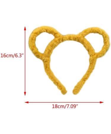 Yellow Headband for Women Winter Thick Plush Headband Round Mouse Bear Ears Makeup Headband Bandana Headband and Headbands Hair Accessories - Buy Online on GoSupps.com