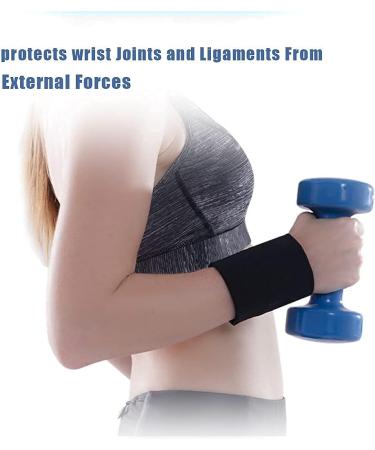 Compression Wrist Sleeves Brace for Men & Women - 2 Pairs | Tennis, Tendonitis, Carpal Tunnel Support | Medium Black Wrist Wraps - Buy Online on GoSupps.com
