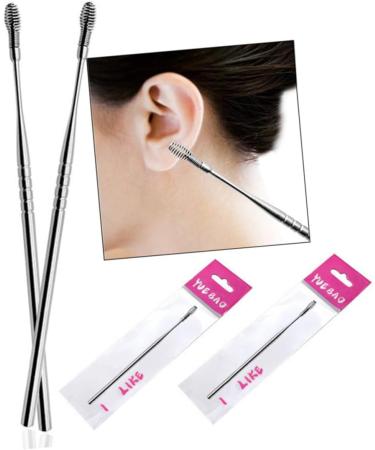 MARMERDO 5pcs Tweezer Kit - Ear Cleaning Tools Earwax Removal Kit with Rotation Spring - Silver Ear Pick Stick Scraper for Effective Cleaning - Buy Online on GoSupps.com