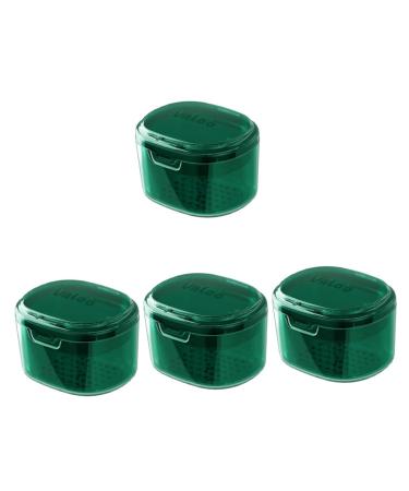 Frcolor 4 pieces Retainer storage box container for denture prostheses prosthesis cups with sieve travel prosthesis bath retainer cleaning case.