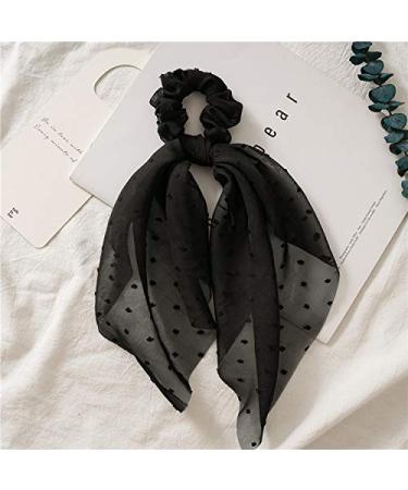 SCRMROIA Polka Dot Daisy Flower Hair Scarf Scrunchies - 3 Pack Silk Satin Scrunchy Bowknot Hair Bands for Women & Girls - Buy Online on GoSupps.com