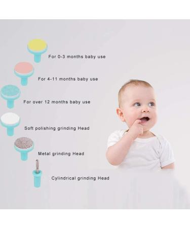 Baby Nail File Electric Nail Trimmer Infant Manicure Set with 6 Grinding Heads for Nail Care newborn clipper for toes - Buy Online on GoSupps.com
