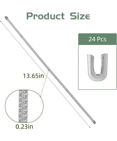 Spiral Corset Boning Set - 24 Metal Steel Pieces with Tips for Sewing Corsets and Costumes - Buy Online on GoSupps.com