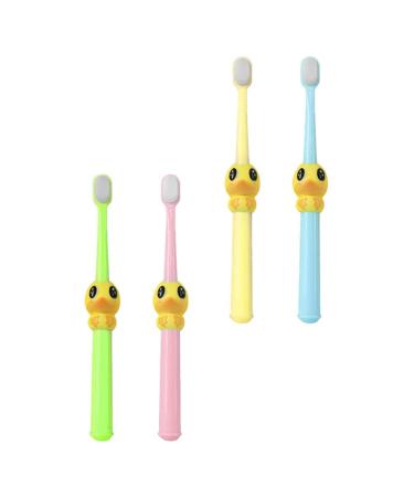 TOYANDONA 4pcs Kids Extra Toothbrush with 10000 Bristles Cartoon Duck Micro Nano Manual Toothbrushes Sensitive Gums Toothbrushes Adult Kid Tooth Brush