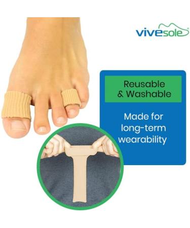 ViveSole Toe Sleeve Protector Tubes with Gel Lining - 6 Pack for Bunion, Hammer Toe, Callus Corn, Blister - Large Size - Buy Online on GoSupps.com