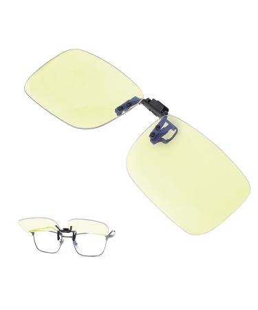 PSI Clip on Blue Light Blocking Glasses Lens Over Prescription Glasses Computer Glasses Video Gaming Glasses Relief Eye and Good for sleep Amber